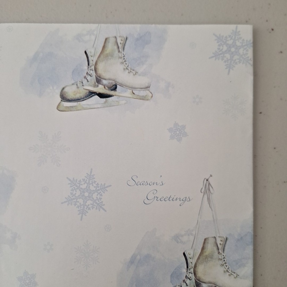 Vintage Christmas Wrapping Paper 1990s USA Olympics Holiday Ice Skater Snowflake - Picture 6 of 12